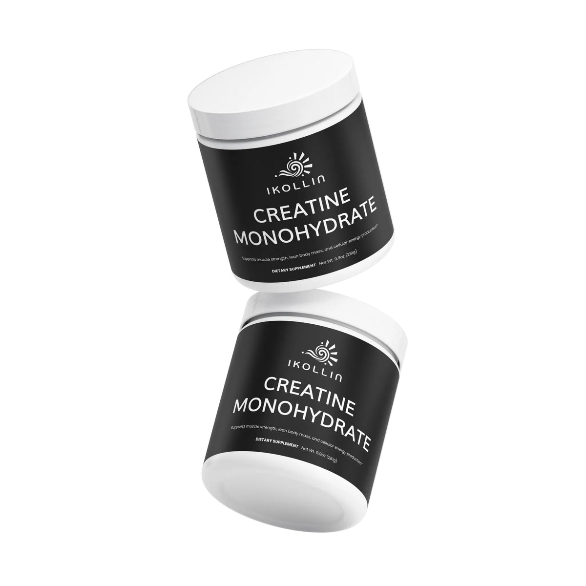 Stacked IKOLLIN two botles Creatine Monohydrate containers

