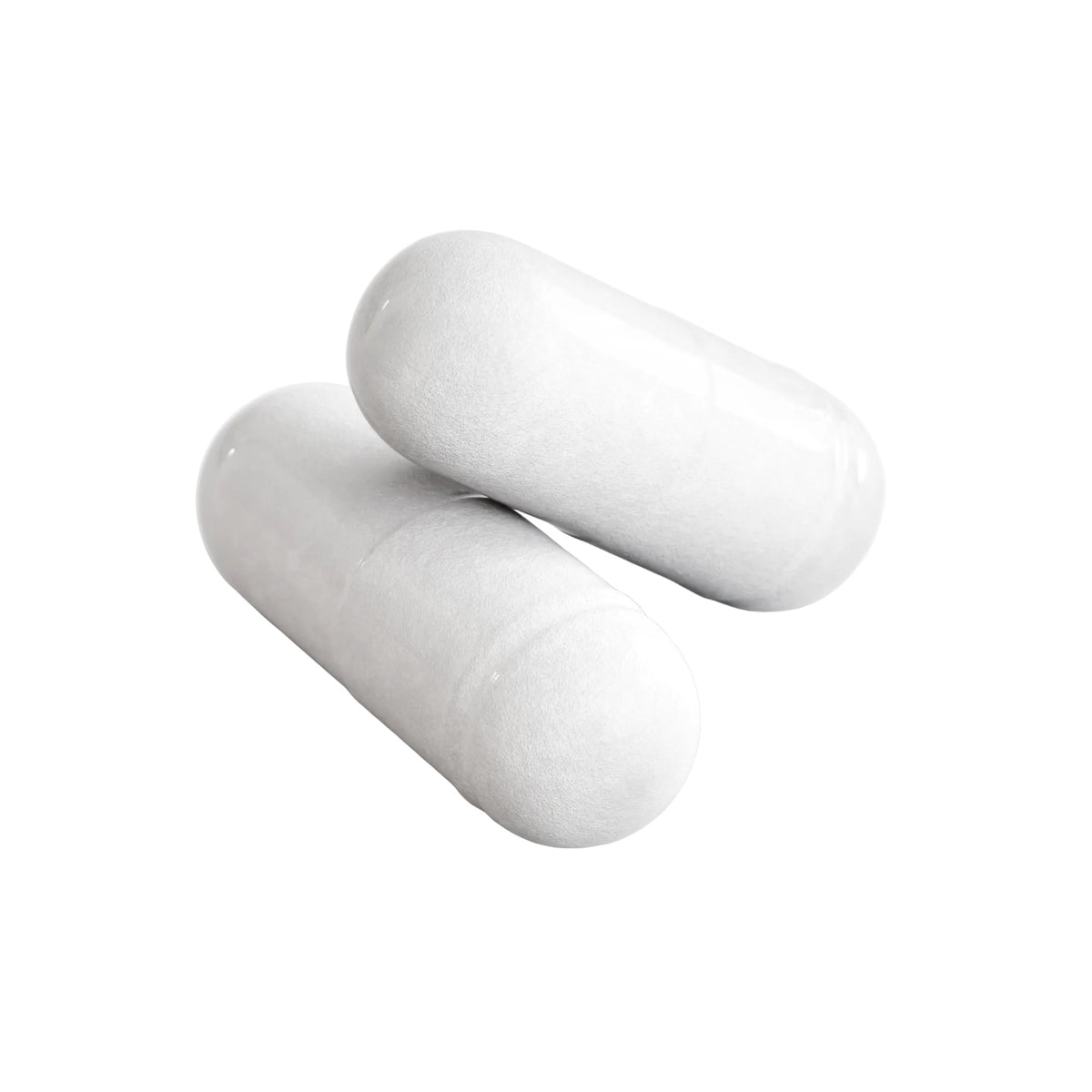 Two white vegetable capsules of IKOLLIN Bone & Heart Support Vitamin K2 + D3

