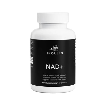 NAD+ 500mg capsules supplement bottle on a white background