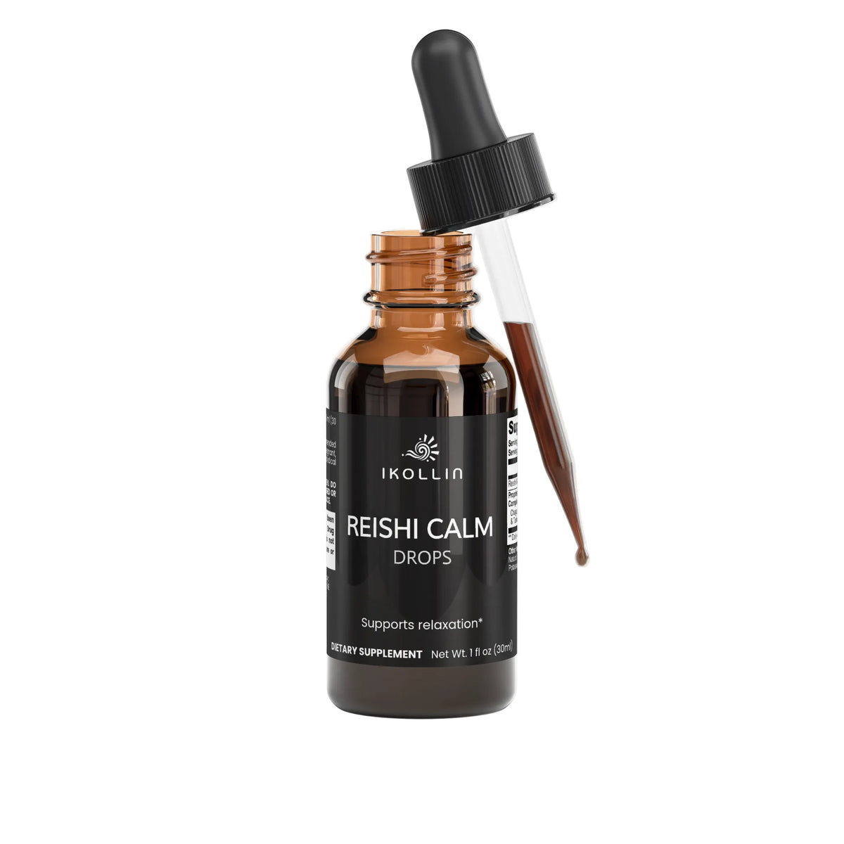 Dropper with IKOLLIN Reishi Calm Drops liquid extract
