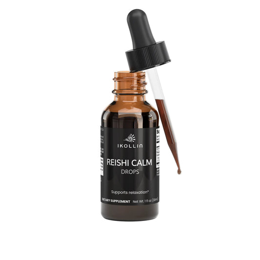 Dropper with IKOLLIN Reishi Calm Drops liquid extract
