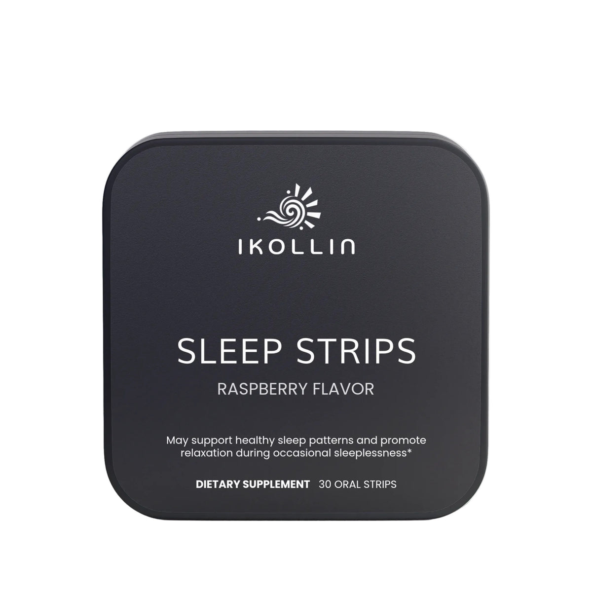  Sleep Strips melatonin oral strips package on a white background