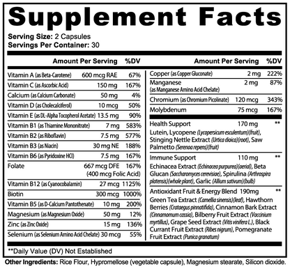Supplement Facts panel for IKOLLIN Complete Multivitamin.
